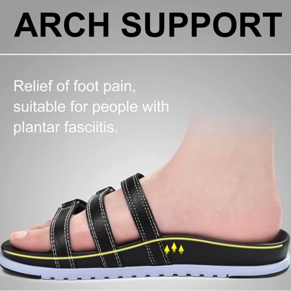 KuaiLu Womens Orthotic Slides Comfort Plantar Fasciitis Arch Support San… - Picture 5 of 10